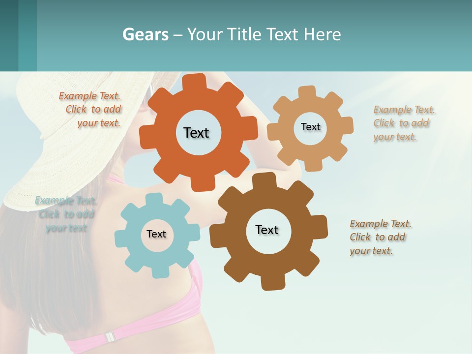 A Woman In A Hat Is Standing On The Beach PowerPoint Template