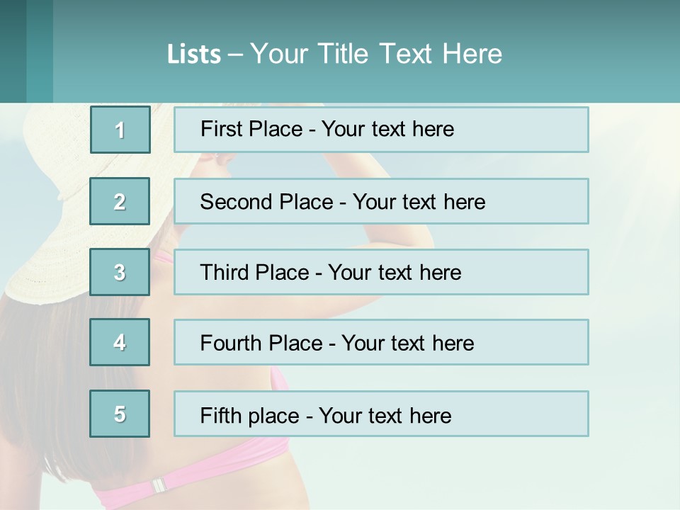 A Woman In A Hat Is Standing On The Beach PowerPoint Template