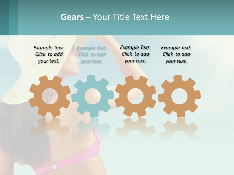 A Woman In A Hat Is Standing On The Beach PowerPoint Template