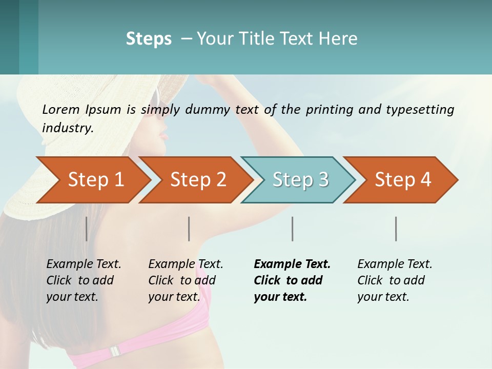 A Woman In A Hat Is Standing On The Beach PowerPoint Template