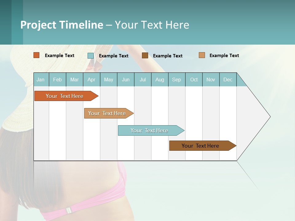 A Woman In A Hat Is Standing On The Beach PowerPoint Template