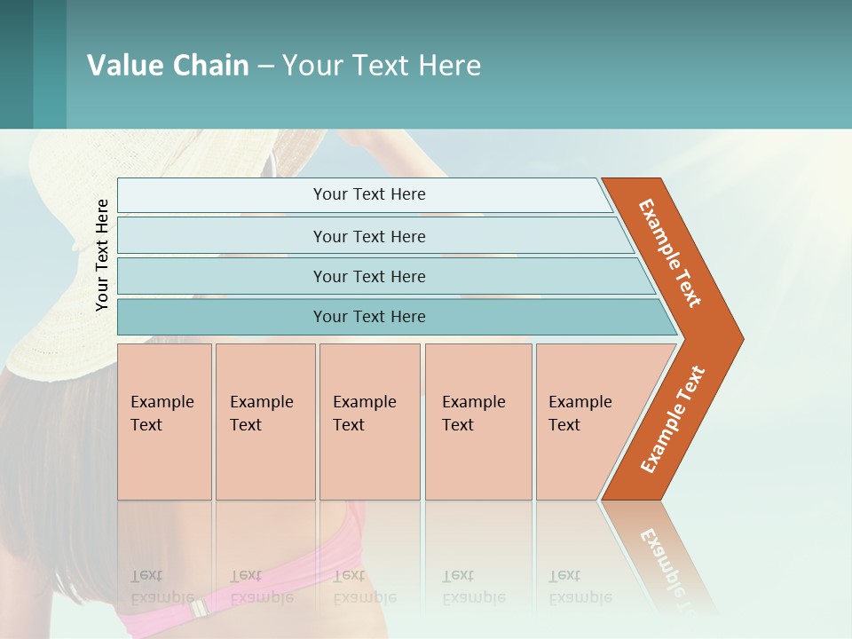 A Woman In A Hat Is Standing On The Beach PowerPoint Template