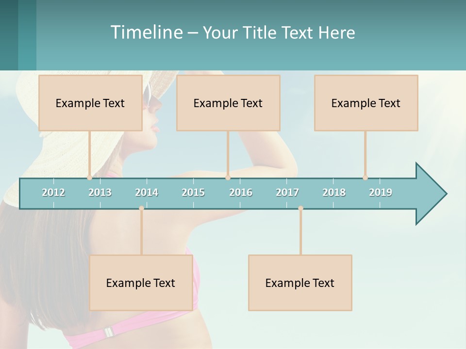 A Woman In A Hat Is Standing On The Beach PowerPoint Template