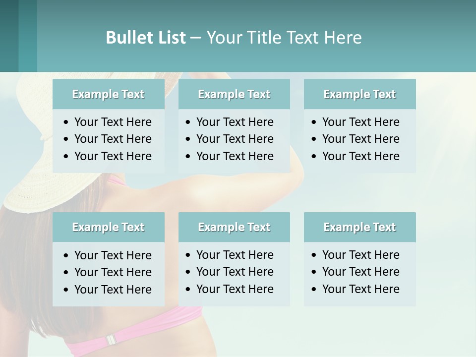 A Woman In A Hat Is Standing On The Beach PowerPoint Template