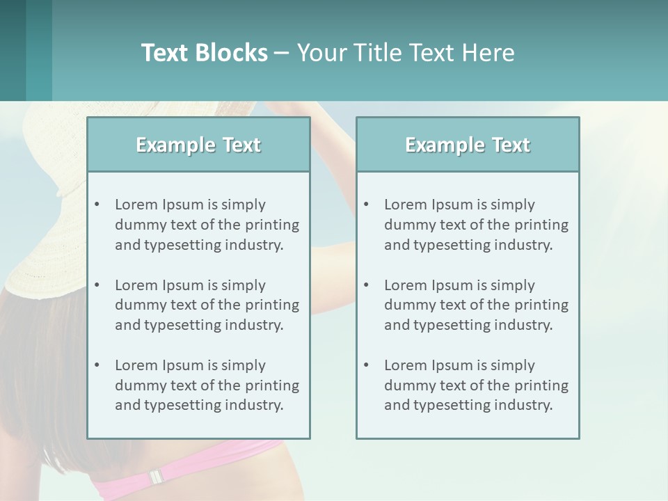 A Woman In A Hat Is Standing On The Beach PowerPoint Template