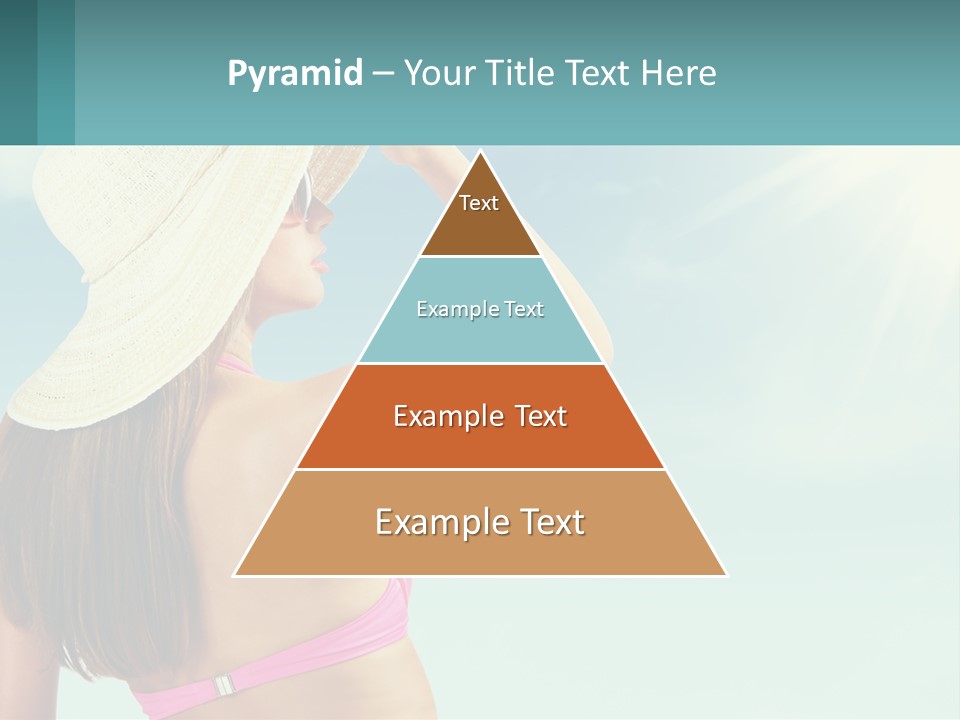 A Woman In A Hat Is Standing On The Beach PowerPoint Template