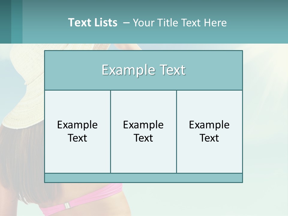 A Woman In A Hat Is Standing On The Beach PowerPoint Template