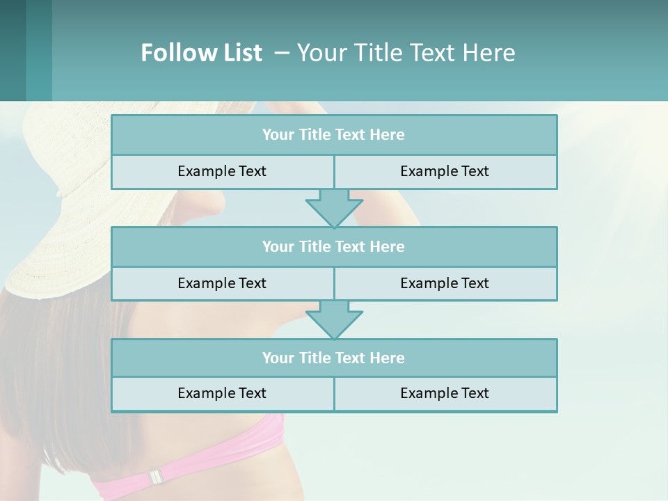 A Woman In A Hat Is Standing On The Beach PowerPoint Template