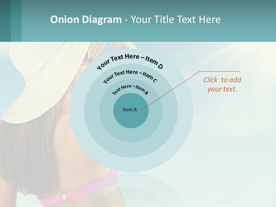 A Woman In A Hat Is Standing On The Beach PowerPoint Template