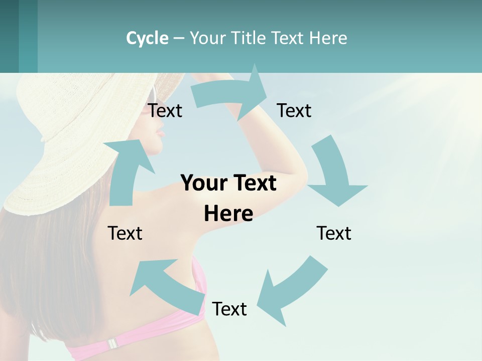 A Woman In A Hat Is Standing On The Beach PowerPoint Template