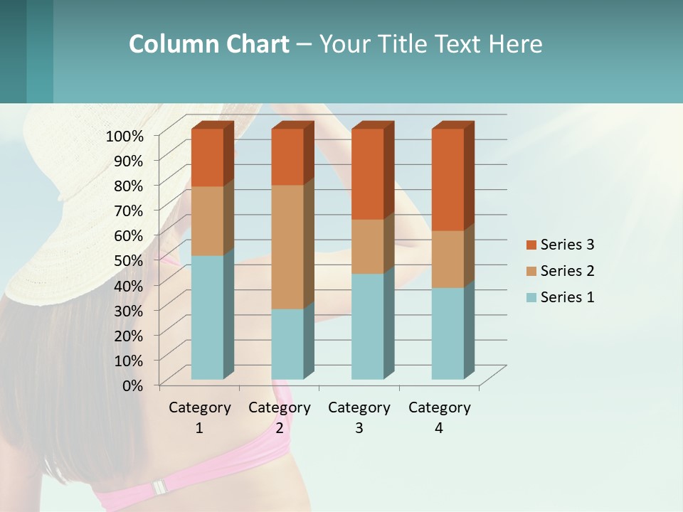 A Woman In A Hat Is Standing On The Beach PowerPoint Template