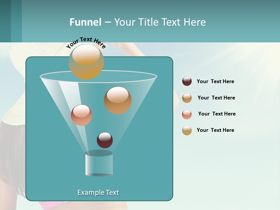 A Woman In A Hat Is Standing On The Beach PowerPoint Template