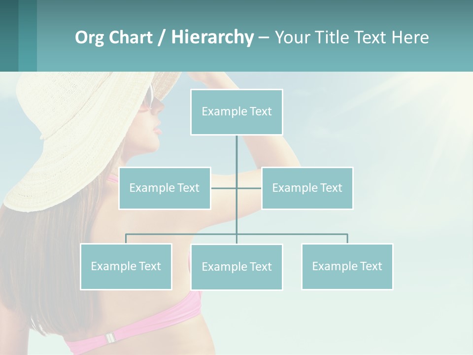 A Woman In A Hat Is Standing On The Beach PowerPoint Template