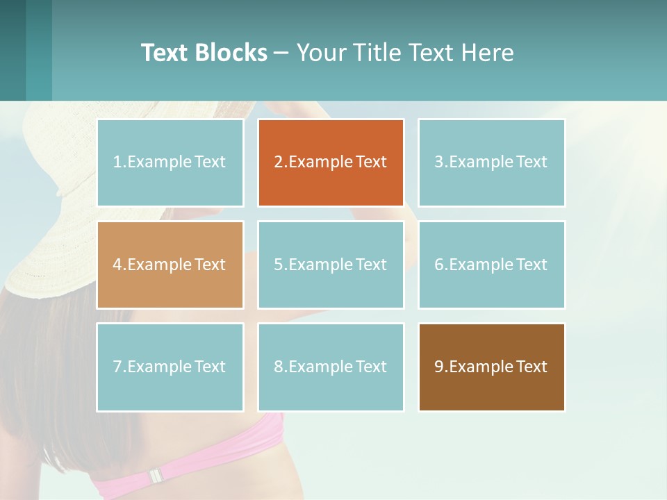 A Woman In A Hat Is Standing On The Beach PowerPoint Template