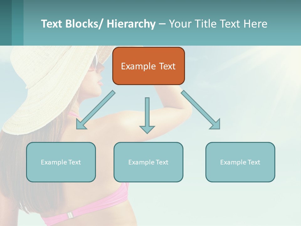 A Woman In A Hat Is Standing On The Beach PowerPoint Template