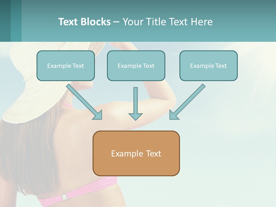 A Woman In A Hat Is Standing On The Beach PowerPoint Template