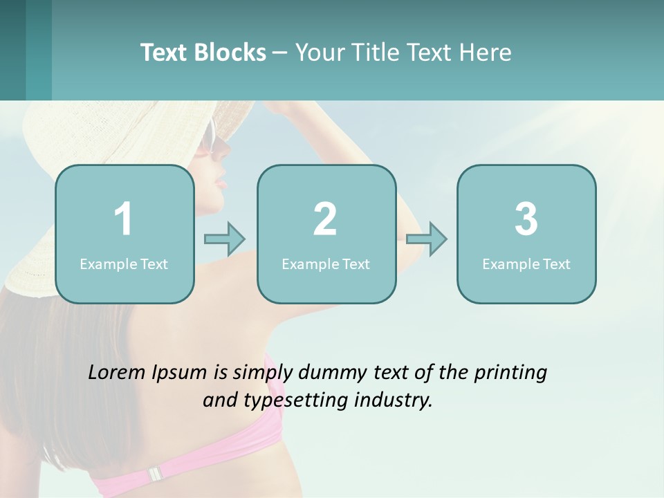 A Woman In A Hat Is Standing On The Beach PowerPoint Template