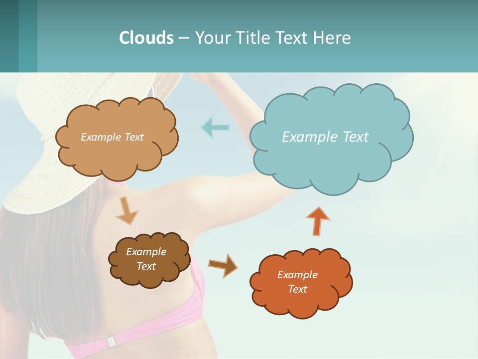 A Woman In A Hat Is Standing On The Beach PowerPoint Template