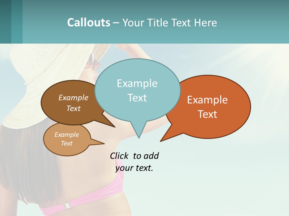 A Woman In A Hat Is Standing On The Beach PowerPoint Template