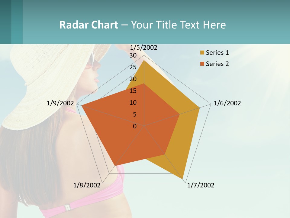 A Woman In A Hat Is Standing On The Beach PowerPoint Template