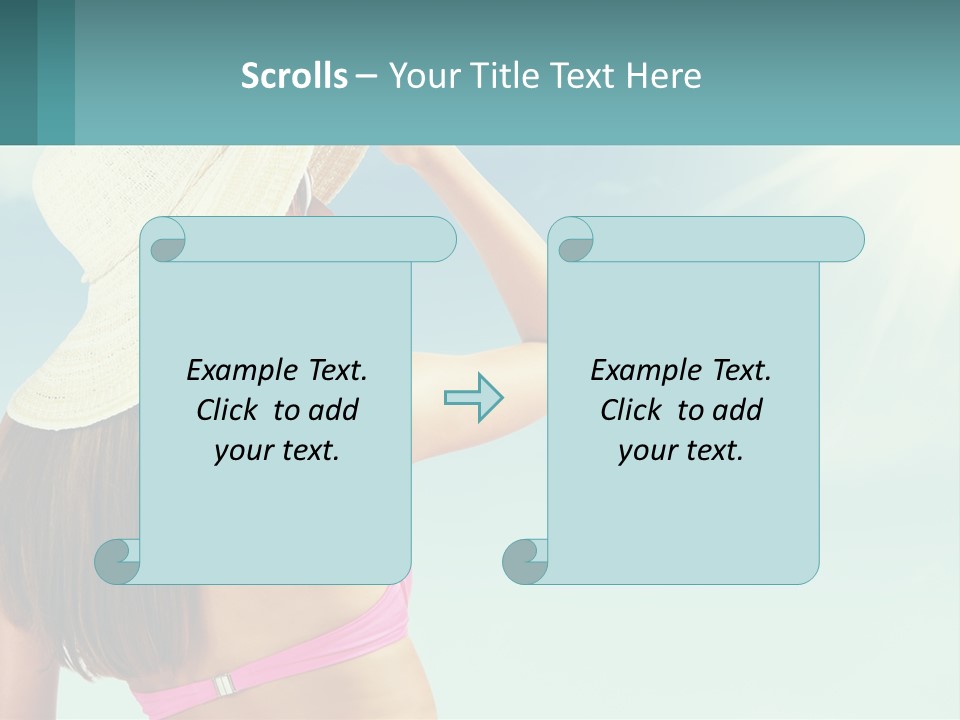 A Woman In A Hat Is Standing On The Beach PowerPoint Template
