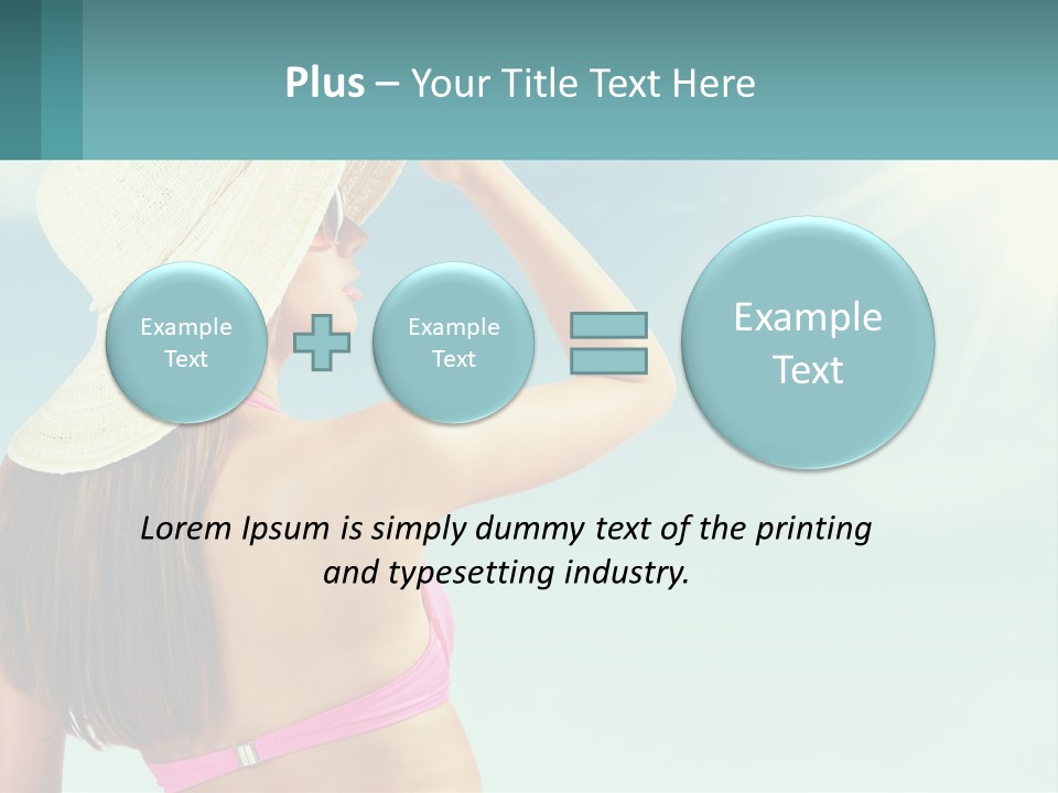 A Woman In A Hat Is Standing On The Beach PowerPoint Template