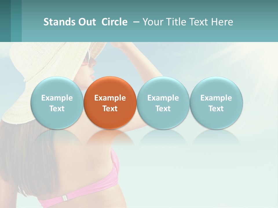A Woman In A Hat Is Standing On The Beach PowerPoint Template