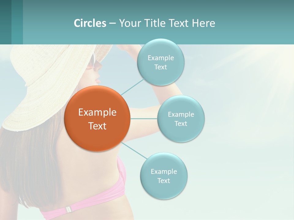 A Woman In A Hat Is Standing On The Beach PowerPoint Template