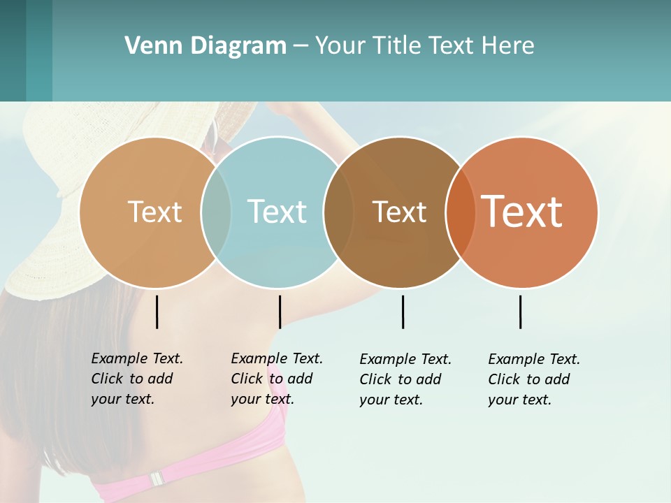 A Woman In A Hat Is Standing On The Beach PowerPoint Template