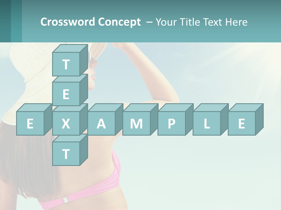 A Woman In A Hat Is Standing On The Beach PowerPoint Template