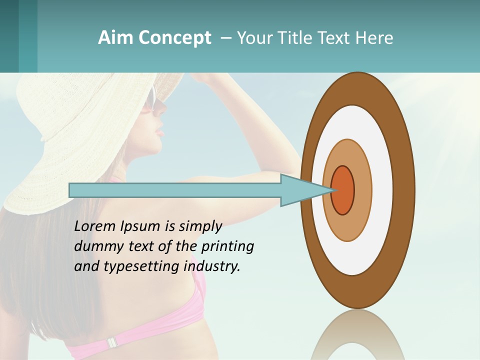 A Woman In A Hat Is Standing On The Beach PowerPoint Template