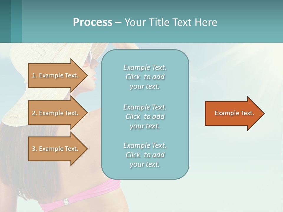 A Woman In A Hat Is Standing On The Beach PowerPoint Template