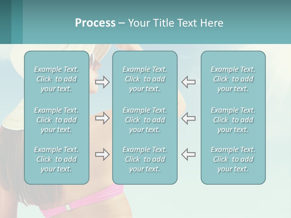 A Woman In A Hat Is Standing On The Beach PowerPoint Template