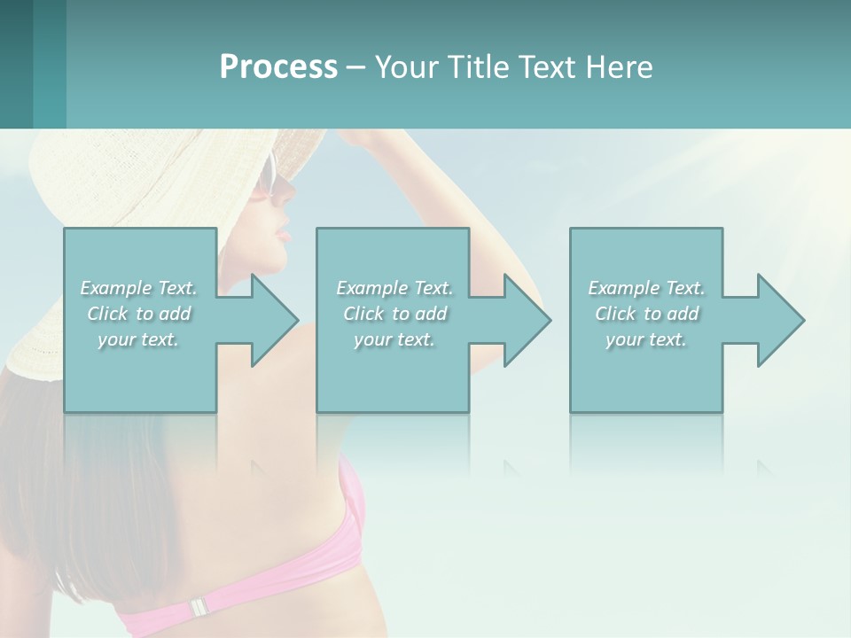 A Woman In A Hat Is Standing On The Beach PowerPoint Template