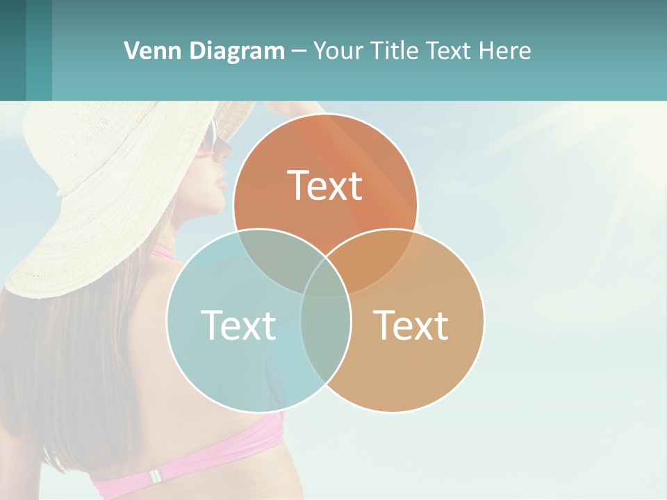 A Woman In A Hat Is Standing On The Beach PowerPoint Template