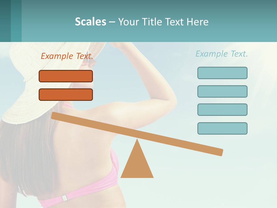 A Woman In A Hat Is Standing On The Beach PowerPoint Template