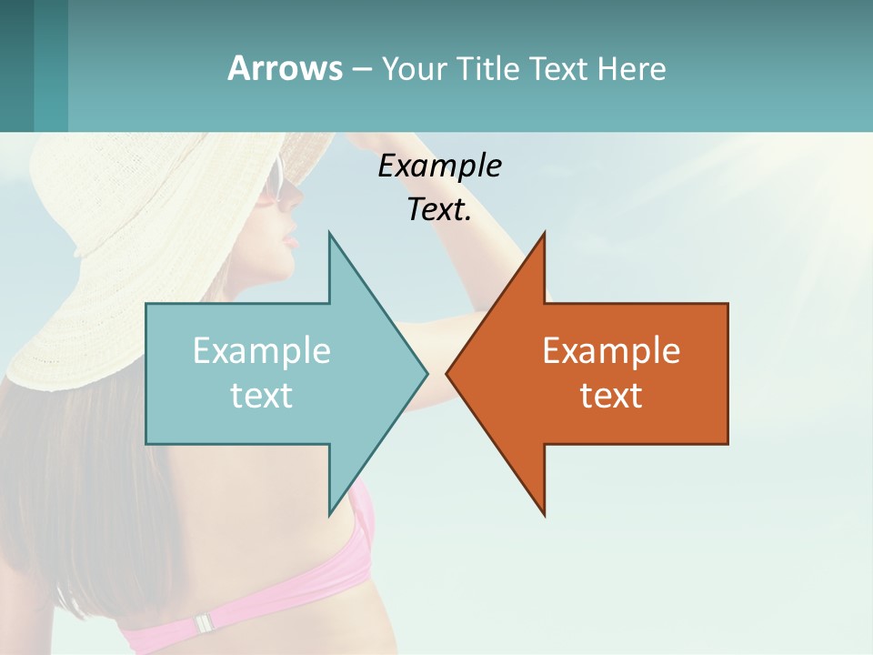 A Woman In A Hat Is Standing On The Beach PowerPoint Template