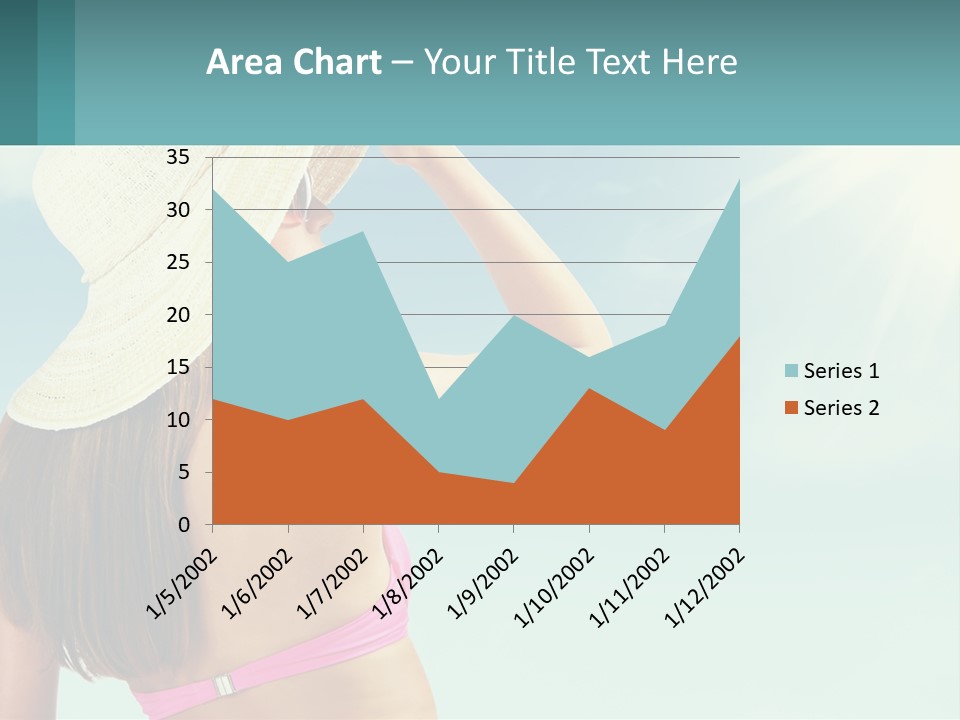 A Woman In A Hat Is Standing On The Beach PowerPoint Template