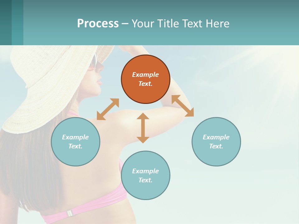 A Woman In A Hat Is Standing On The Beach PowerPoint Template