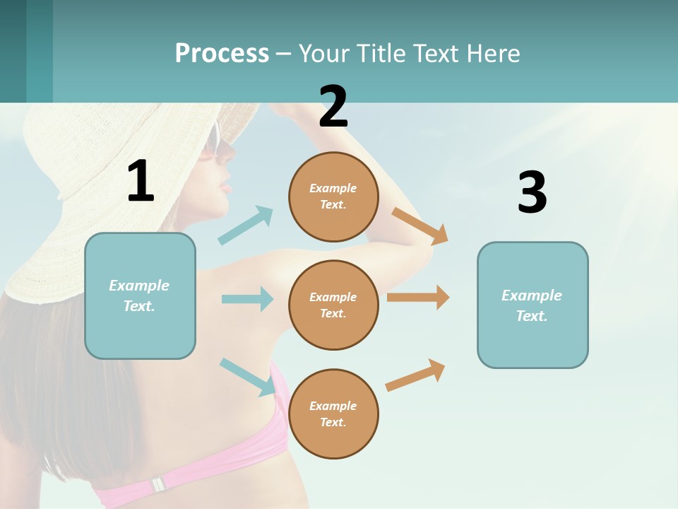 A Woman In A Hat Is Standing On The Beach PowerPoint Template