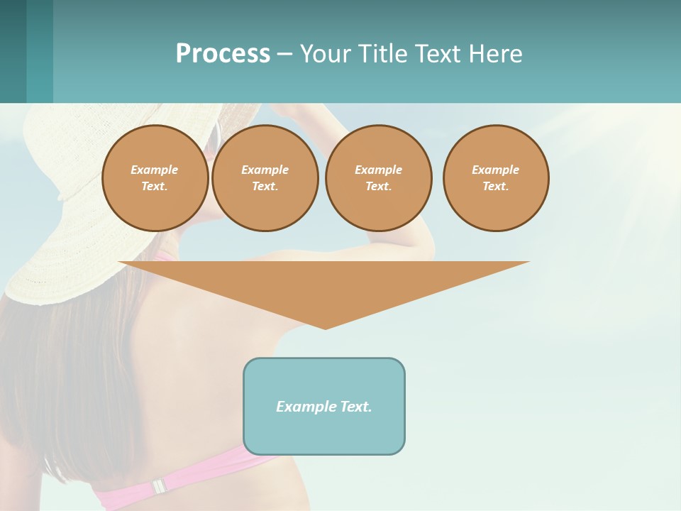 A Woman In A Hat Is Standing On The Beach PowerPoint Template