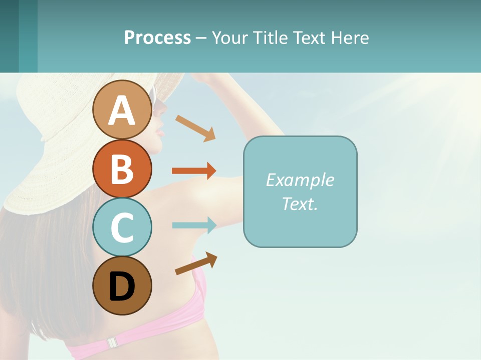 A Woman In A Hat Is Standing On The Beach PowerPoint Template