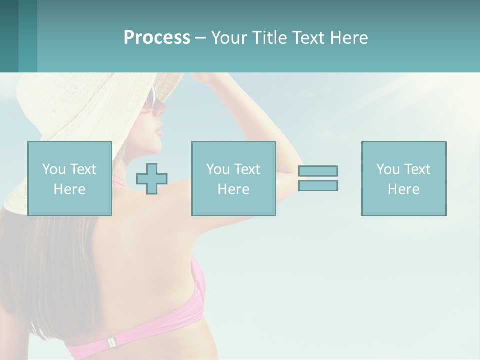 A Woman In A Hat Is Standing On The Beach PowerPoint Template