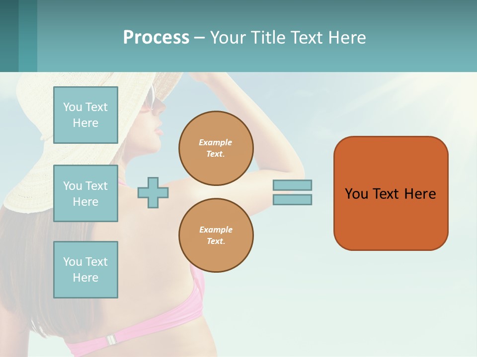 A Woman In A Hat Is Standing On The Beach PowerPoint Template