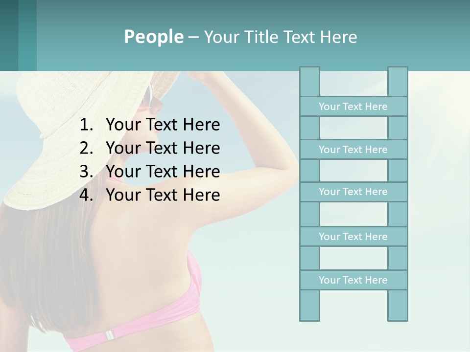 A Woman In A Hat Is Standing On The Beach PowerPoint Template