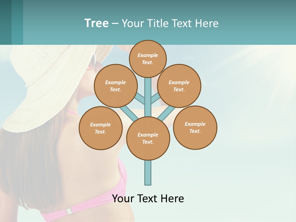 A Woman In A Hat Is Standing On The Beach PowerPoint Template