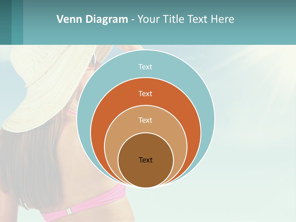 A Woman In A Hat Is Standing On The Beach PowerPoint Template