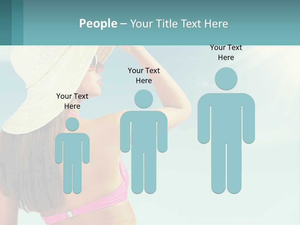 A Woman In A Hat Is Standing On The Beach PowerPoint Template