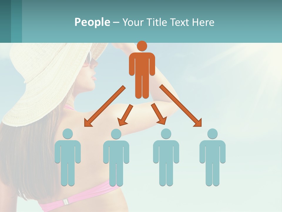 A Woman In A Hat Is Standing On The Beach PowerPoint Template