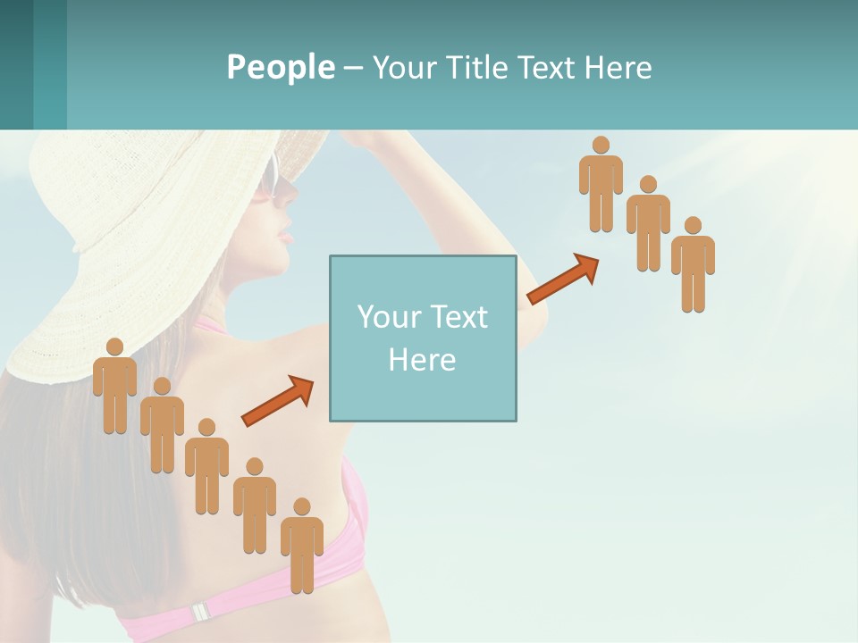 A Woman In A Hat Is Standing On The Beach PowerPoint Template